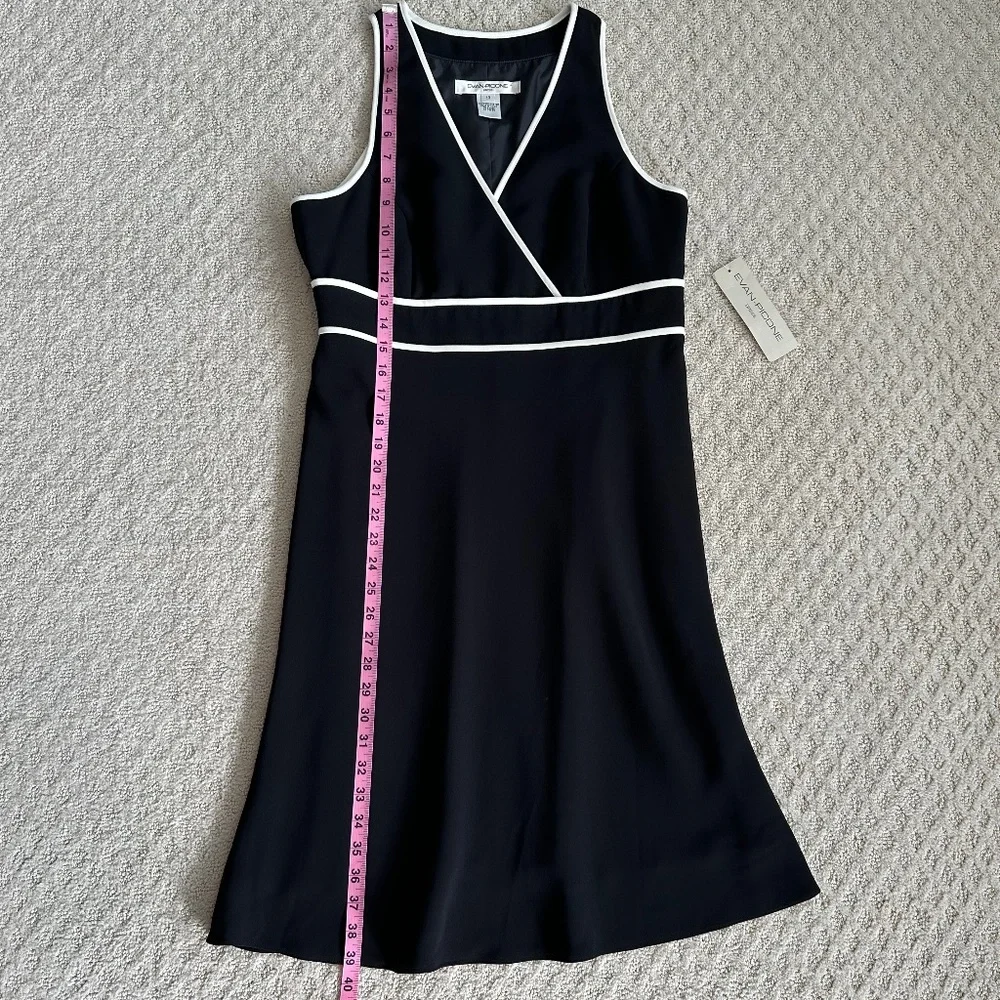Evan-Picone Al Fresco Midi Dress Black/Ivory Size 10 NWT Classic Neutral Office - Picture 14 of 15